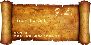 Fiser Lóránt névjegykártya