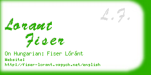 lorant fiser business card