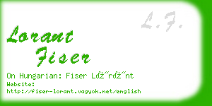 lorant fiser business card